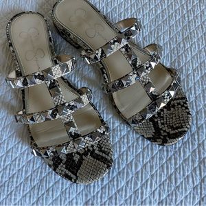 Jessica Simpson snake print studded sandals